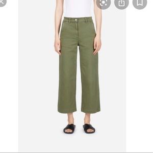 Everlane olive cropped wide leg pants